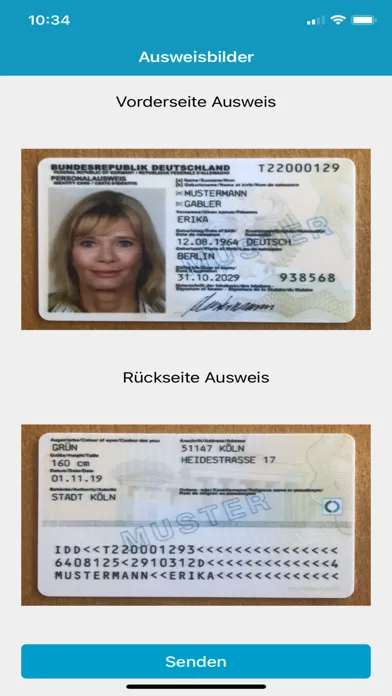 Capturas de tela do identity